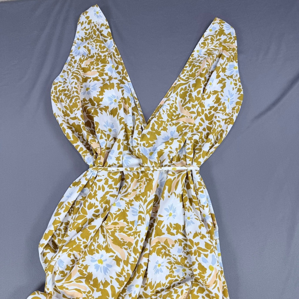 Show Me Your Mumu Floral Maxi Dress Womens M Yellow Blue Tassel Tie Boho Summer - Picture 12 of 12